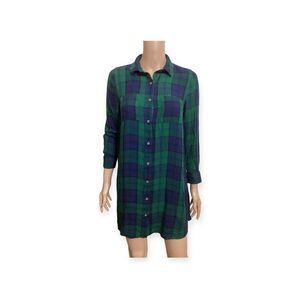 Old Navy Cotton Flannel Plaid Shirt/ Tunic/ Dress S